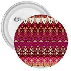 Boho Fuschia And Gold Pattern 3  Buttons by SpinnyChairDesigns