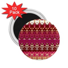 Boho Fuschia And Gold Pattern 2 25  Magnets (10 Pack)  by SpinnyChairDesigns