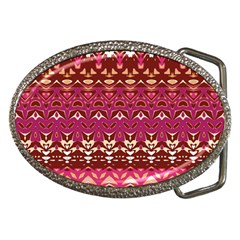 Boho Fuschia And Gold Pattern Belt Buckles by SpinnyChairDesigns