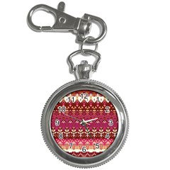 Boho Fuschia And Gold Pattern Key Chain Watches by SpinnyChairDesigns