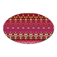 Boho Fuschia And Gold Pattern Oval Magnet by SpinnyChairDesigns