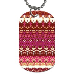 Boho Fuschia And Gold Pattern Dog Tag (one Side) by SpinnyChairDesigns