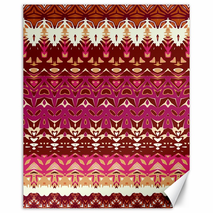 Boho Fuschia and Gold Pattern Canvas 16  x 20 