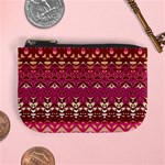 Boho Fuschia and Gold Pattern Mini Coin Purse Front