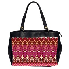 Boho Fuschia And Gold Pattern Oversize Office Handbag (2 Sides) by SpinnyChairDesigns