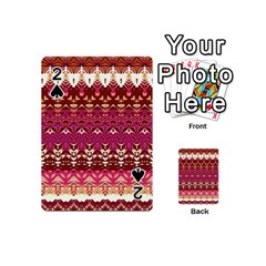 Boho Fuschia And Gold Pattern Playing Cards 54 Designs (mini) by SpinnyChairDesigns