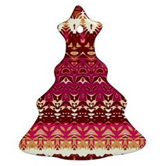 Boho Fuschia And Gold Pattern Ornament (christmas Tree)  by SpinnyChairDesigns