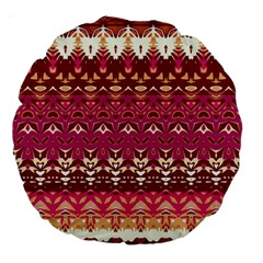 Boho Fuschia And Gold Pattern Large 18  Premium Round Cushions by SpinnyChairDesigns