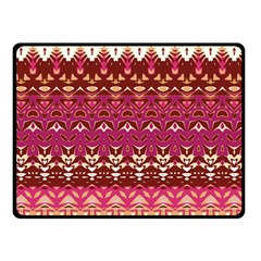 Boho Fuschia And Gold Pattern Double Sided Fleece Blanket (small)  by SpinnyChairDesigns