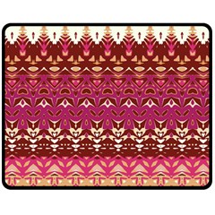 Boho Fuschia And Gold Pattern Double Sided Fleece Blanket (medium)  by SpinnyChairDesigns