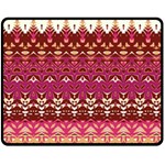 Boho Fuschia and Gold Pattern Double Sided Fleece Blanket (Medium)  58.8 x47.4  Blanket Front