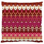 Boho Fuschia and Gold Pattern Large Flano Cushion Case (One Side) Front