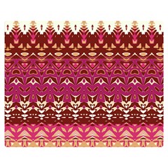 Boho Fuschia And Gold Pattern Double Sided Flano Blanket (medium)  by SpinnyChairDesigns