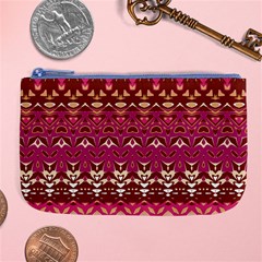 Boho Fuschia And Gold Pattern Large Coin Purse