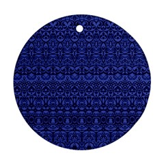 Boho Navy Blue  Ornament (round) by SpinnyChairDesigns