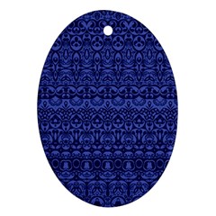 Boho Navy Blue  Ornament (oval) by SpinnyChairDesigns