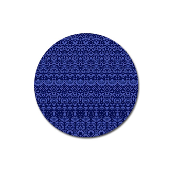 Boho Navy Blue  Magnet 3  (Round)