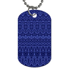 Boho Navy Blue  Dog Tag (one Side) by SpinnyChairDesigns