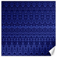 Boho Navy Blue  Canvas 12  X 12  by SpinnyChairDesigns