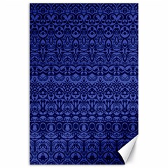 Boho Navy Blue  Canvas 24  X 36  by SpinnyChairDesigns