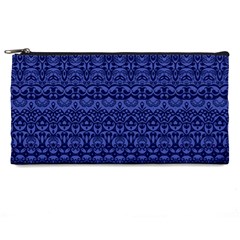 Boho Navy Blue  Pencil Case by SpinnyChairDesigns