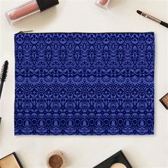 Boho Navy Blue  Cosmetic Bag (xl) by SpinnyChairDesigns