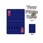 Boho Navy Blue  Playing Cards 54 Designs (Mini) Front - Heart10