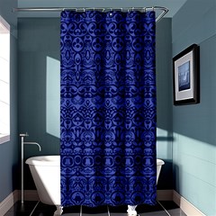 Boho Navy Blue  Shower Curtain 36  X 72  (stall)  by SpinnyChairDesigns