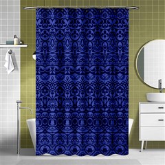 Boho Navy Blue  Shower Curtain 48  X 72  (small)  by SpinnyChairDesigns