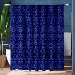 Boho Navy Blue  Shower Curtain 60  X 72  (medium)  by SpinnyChairDesigns