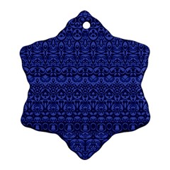 Boho Navy Blue  Ornament (snowflake) by SpinnyChairDesigns