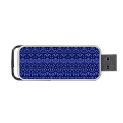 Boho Navy Blue  Portable Usb Flash (one Side) by SpinnyChairDesigns