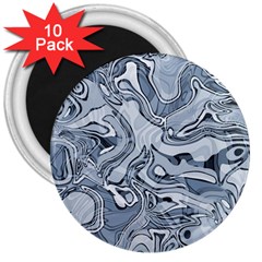 Faded Blue Abstract Art 3  Magnets (10 Pack)  by SpinnyChairDesigns