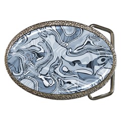 Faded Blue Abstract Art Belt Buckles by SpinnyChairDesigns