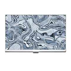 Faded Blue Abstract Art Business Card Holder by SpinnyChairDesigns