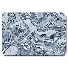 Faded Blue Abstract Art Large Doormat  by SpinnyChairDesigns