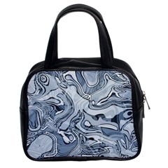 Faded Blue Abstract Art Classic Handbag (two Sides) by SpinnyChairDesigns