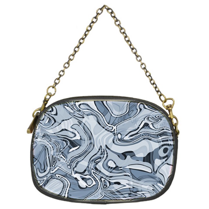 Faded Blue Abstract Art Chain Purse (Two Sides)