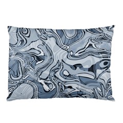 Faded Blue Abstract Art Pillow Case by SpinnyChairDesigns