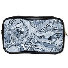 Faded Blue Abstract Art Toiletries Bag (one Side) by SpinnyChairDesigns