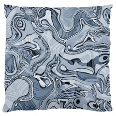 Faded Blue Abstract Art Large Cushion Case (two Sides) by SpinnyChairDesigns