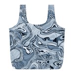 Faded Blue Abstract Art Full Print Recycle Bag (L) Front