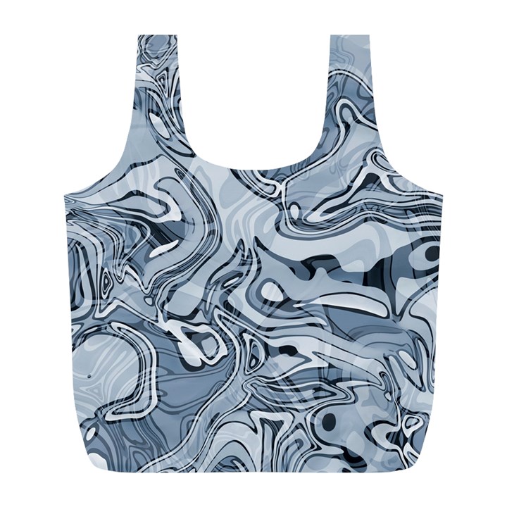 Faded Blue Abstract Art Full Print Recycle Bag (L)