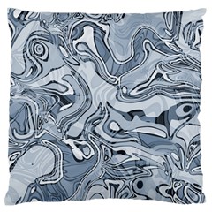 Faded Blue Abstract Art Large Flano Cushion Case (one Side) by SpinnyChairDesigns