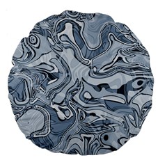 Faded Blue Abstract Art Large 18  Premium Flano Round Cushions by SpinnyChairDesigns