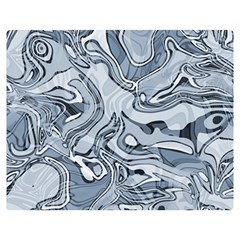 Faded Blue Abstract Art Double Sided Flano Blanket (medium)  by SpinnyChairDesigns