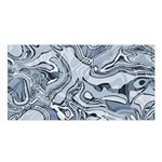 Faded Blue Abstract Art Satin Shawl Front