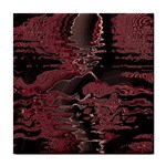 Red Black Abstract Art Tile Coaster Front