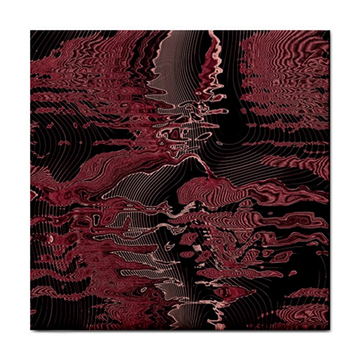 Red Black Abstract Art Tile Coaster