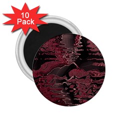 Red Black Abstract Art 2 25  Magnets (10 Pack)  by SpinnyChairDesigns